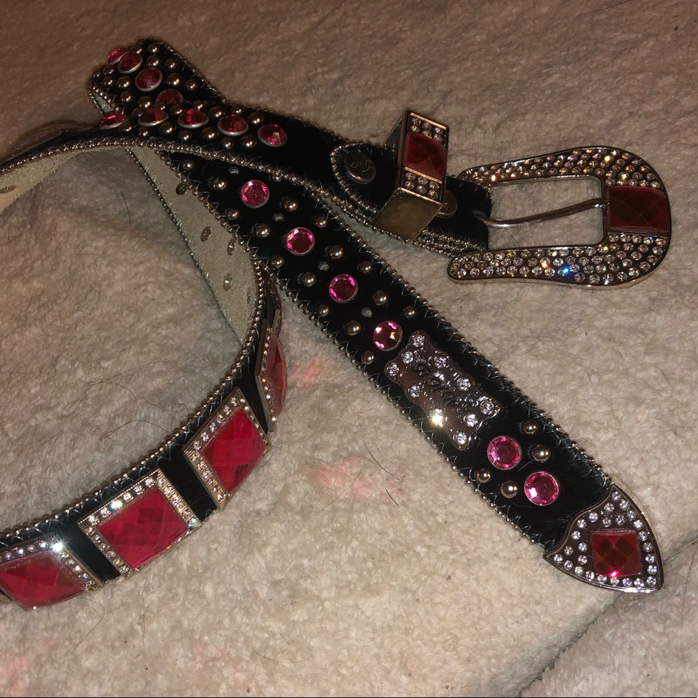 NWOT! AUTH Leather&Calf Hair Bling Rodeo Show Belt